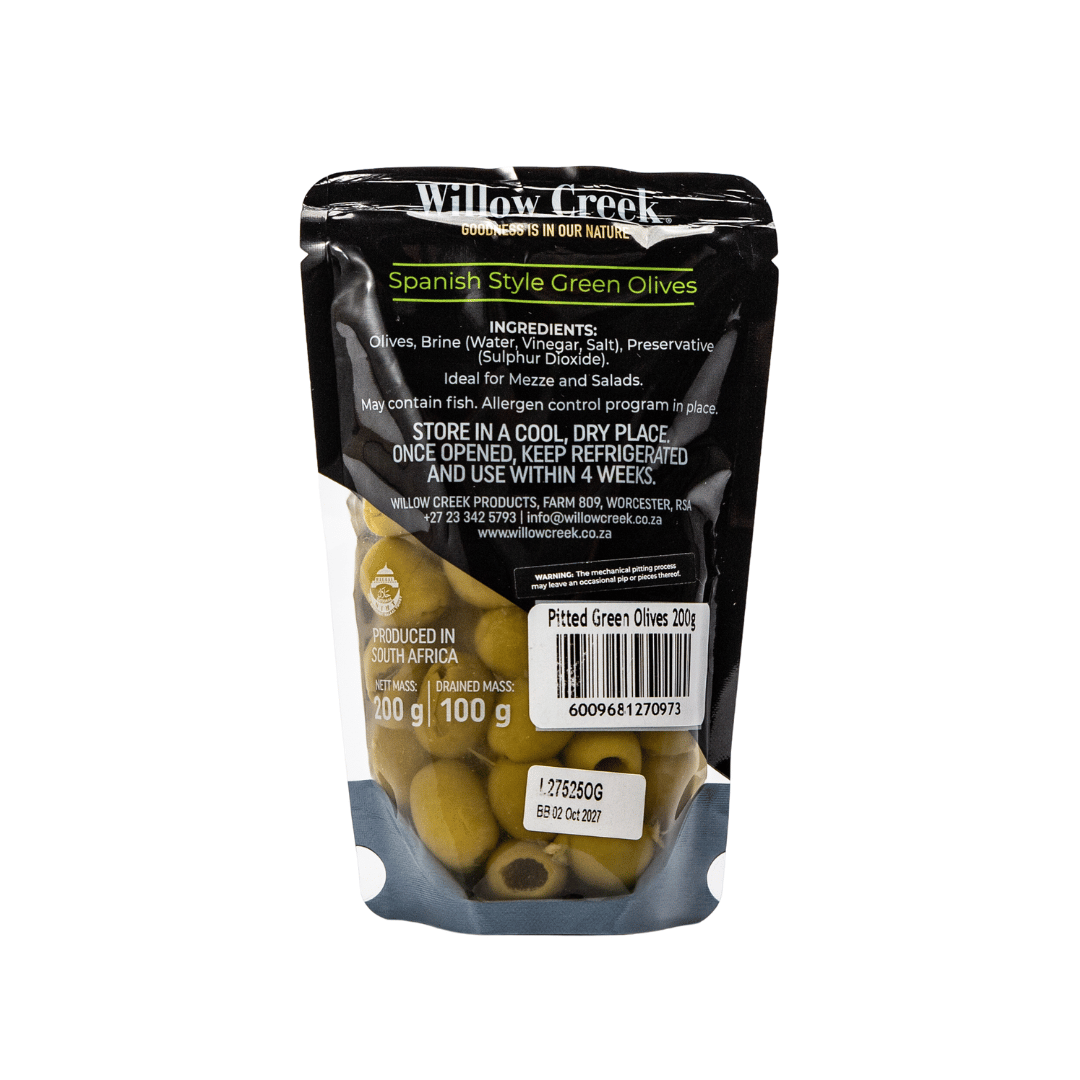 Willow Creek Olive Products - Spanish Style Pitted Green Table Olives - Ingredients